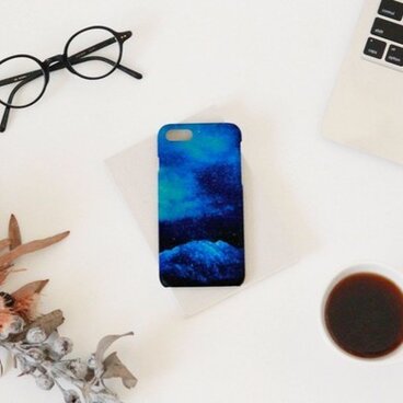 星空と、青い山のスマホケース｜受注制作