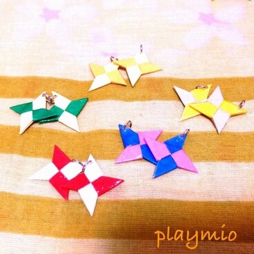 手裏剣ぴあす(セット) だいだい×はだ色