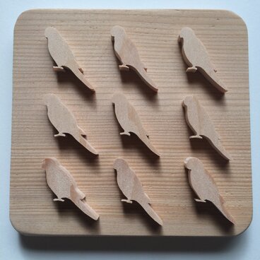 インコの鍋敷き