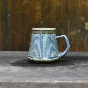 ストライプマグ背高   ブルー