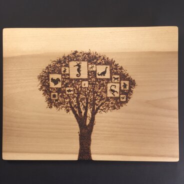 tree of memory（焼き板絵）