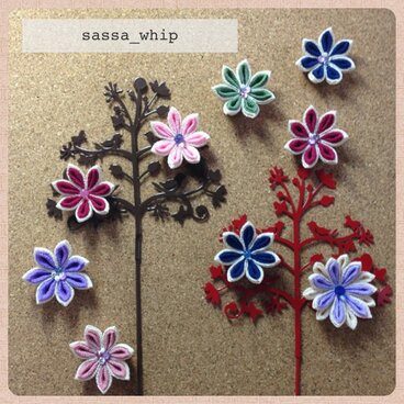 つまみ細工のプッシュピン( 秋  3個セット )