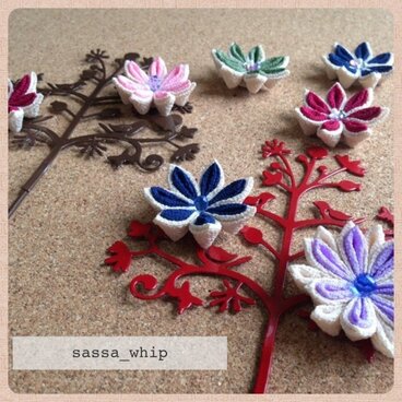 つまみ細工のマグネット( 3個セット )