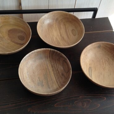 クルミの木のお皿 4枚セット 【033】