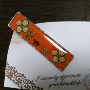 柑橘猫のヘアクリップ