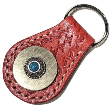 キーホルダー（レッド・ターコイズコンチョ）