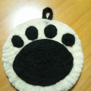 羊毛 ポットマット肉球Ｔさま分