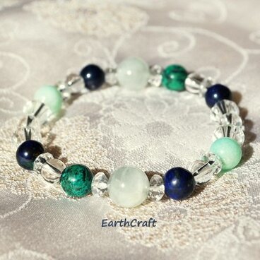 アズロマラカイトとクリソプレーズの天然石ブレスレット