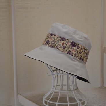 雨晴れ兼用 リバティ 耐久性撥水防水 リバーシブルレインハット 56〜58