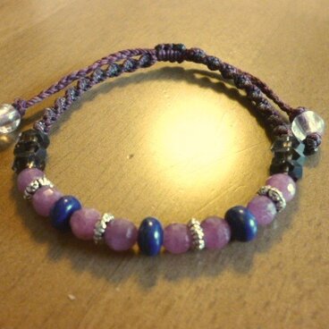 A様オーダー品　ラピスとルビーのマクラメブレス②