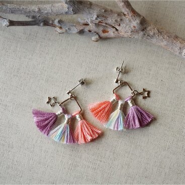 オリジナルタッセルピアス「innocent」