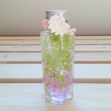 【ハーバリウム】プレゼント、インテリアにご利用ください♪【ピンクフラワー】