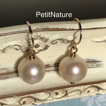 淡水パールの一粒ピアス