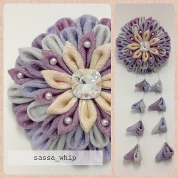 乱れ菊(紫)の2ＷＡＹクリップ