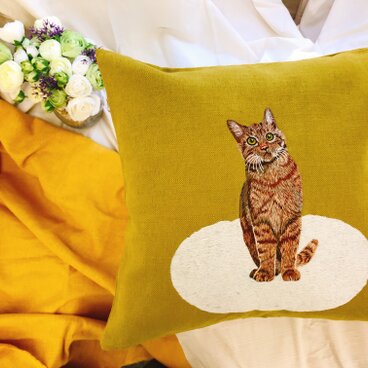 手刺繍　MPKクッションカバー（MEOCUSH107）