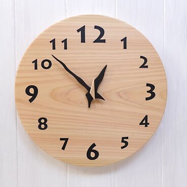 ヒノキの時計　30センチ　099s　文字盤黒
