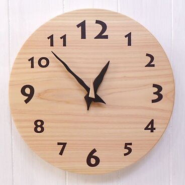 ヒノキの時計　30センチ　102s　文字盤茶色