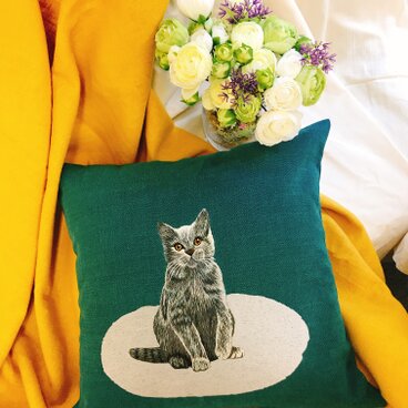 手刺繍　MPKクッションカバー（MEOCUSH106）