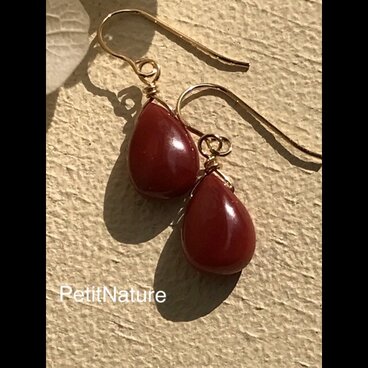 超レア レッドカラーアンデシンのピアス