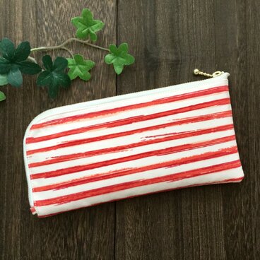 軽くて薄い♪Ｌ字長財布 　ボーダー