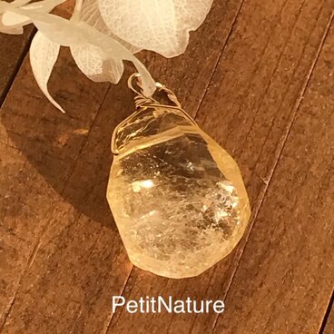 再販　大粒シトリンのタンブルカットペンダントトップ