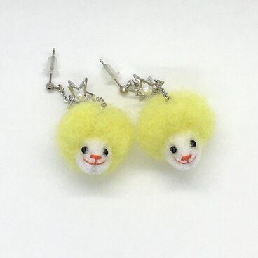 アフロベアピアス（花粉色）