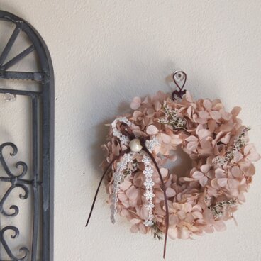 あじさいリースＳ（アンティークピンク）