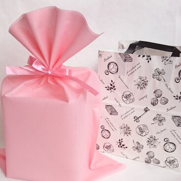 ラッピングBタイプ（ピンク）  　陶器アレンジ用ラッピング＆お渡し袋のセット