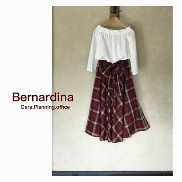 大人可愛い チェックロングスカート