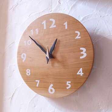 山桜の時計　30センチ　075s　文字盤白色