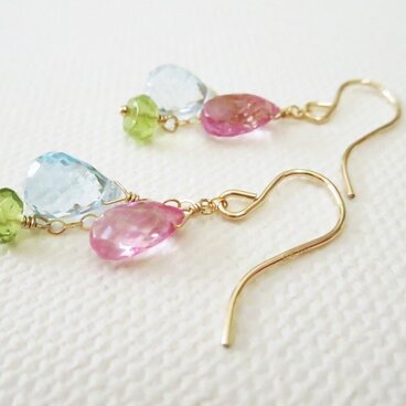 *three- colorピアス*14kgf