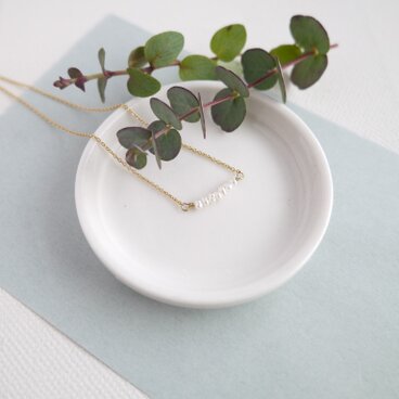 14kgf 淡水パールのデザインネックレス