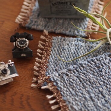 ［受注製作］ユーズドデニムの裂き織りミニマット