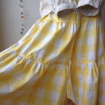 ギャザーたっぷり☆ガウチョ☆黄色