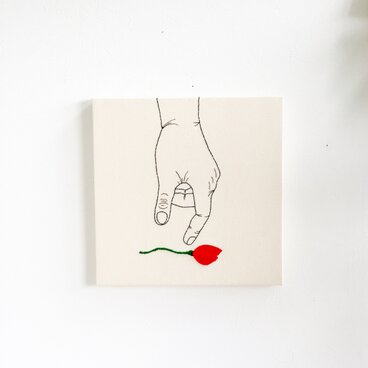 ファブリックパネル 10グラムの花