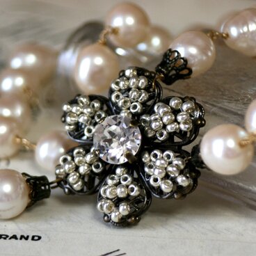 入学式/卒業式にも*ヴィンテージミリアムハスケルバロックパールネックレス　ホワイト