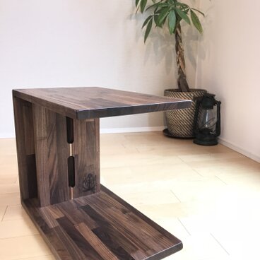 【ウォールナット集成材使用】 Atelier Kaizo ローソファ用 サイドテーブル