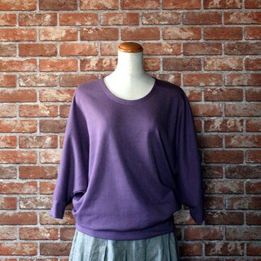 ドルマンスリーブニット　スモークパープル