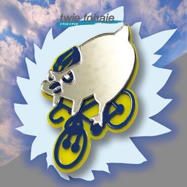 ペンギンブローチon自転車 リフレクションブローチ