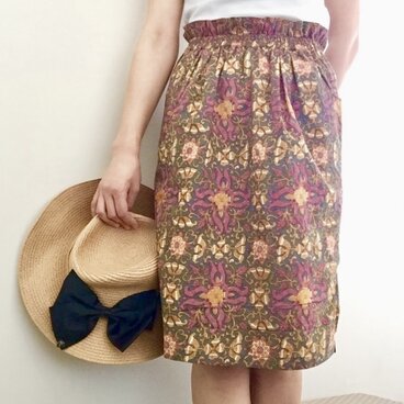 インド綿プリントタイトスカート <MR181101>