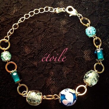 [送料無料]トンボ玉ブレスレット