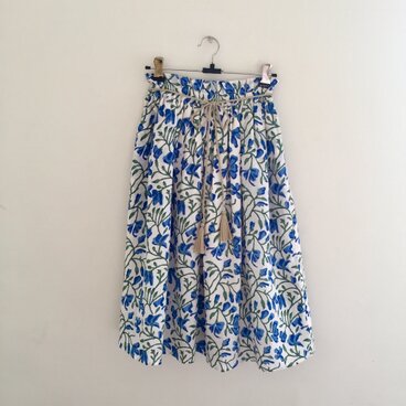 インド綿プリントモチーフミモレ丈スカート <MR181206>