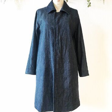 デニム ステンカラーコート