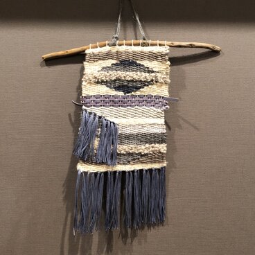 【流木タペストリー】ブルー＆グレー＆ホワイト