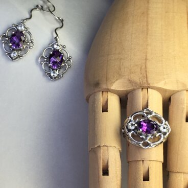 A様ルースオーダーのピアス&リングのセット