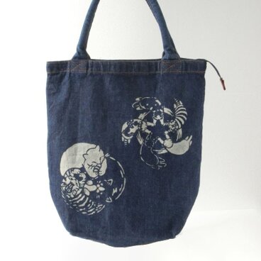 ウォッシュドデニムトートバッグ 巴W013