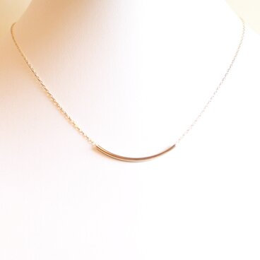 送料無料 -14kgf Tube Necklace- クロス チューブ ネックレス  k14gf 14金 ゴールドフィルド