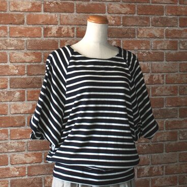 マリンボーダー　ドルマンプルオーバー　カットソー