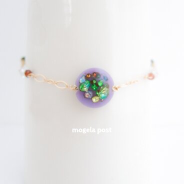 【14kgf】魅惑の輝き♡vintage glassの腕飾り