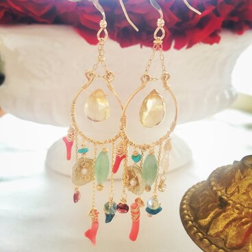 沖縄の海を感じさせる14kgfリゾートピアス